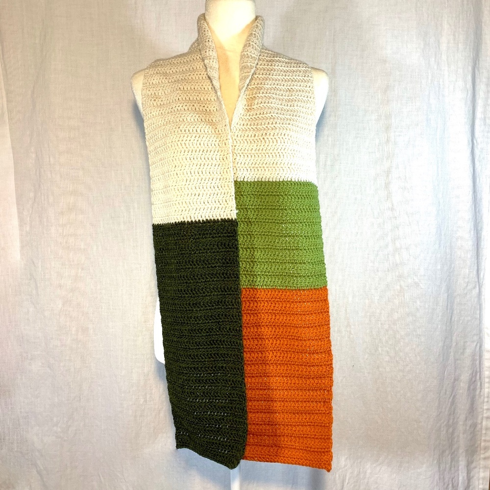 Crochet Sushi Scarf 100% Wool Handmade - Picture 4 of 6